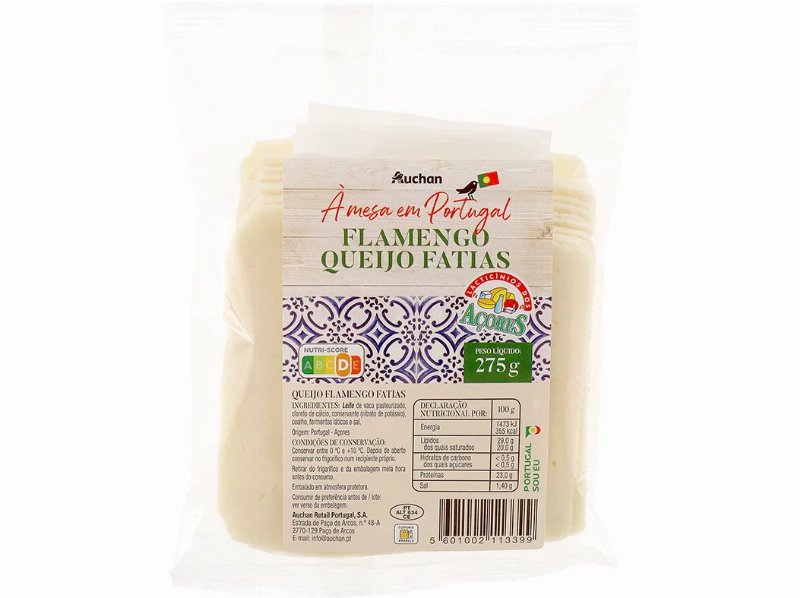 Queijo Flamengo Auchan À Mesa Em Portugal Fatias Açores 275 g