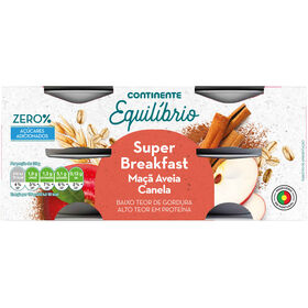 Iogurte Pedaços Super Breakfast Maçã, Aveia E Canela Continente Equilíbrio 500 gr (4 Un)