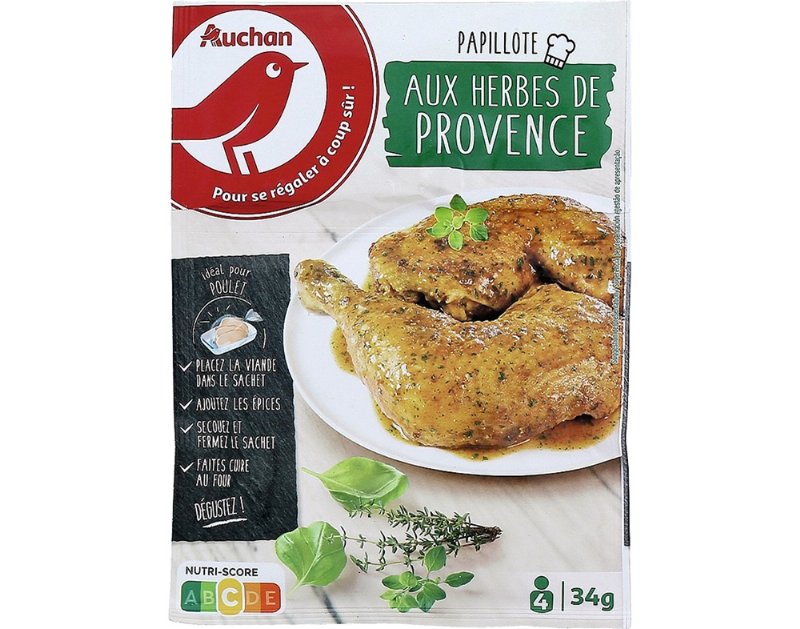 Tempero Auchan No Forno Base Ervas Provença Frango 34 g
