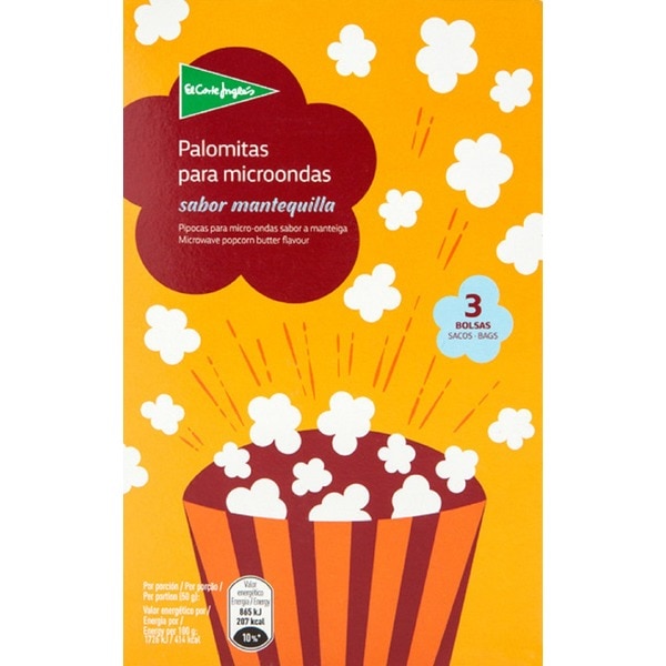 Pipocas Com Sabor A Manteiga Para Micro-Ondas Pack 3 300 g