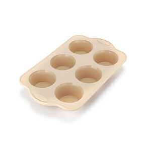 Forma 6 Muffins Silicone 30X18Cm Bege Chefe Kasa