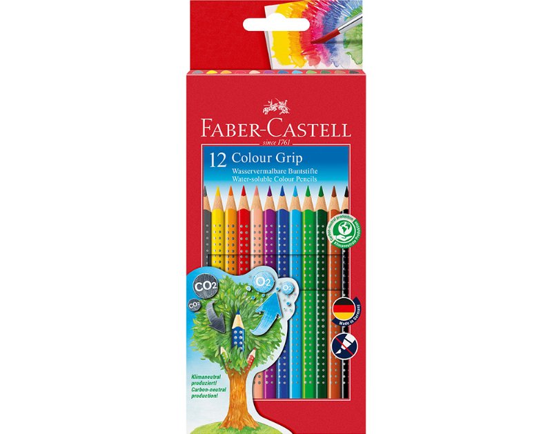 Lápis De Cor Aguarela Grip Standard Faber-Castell Pack 12 Unidades
