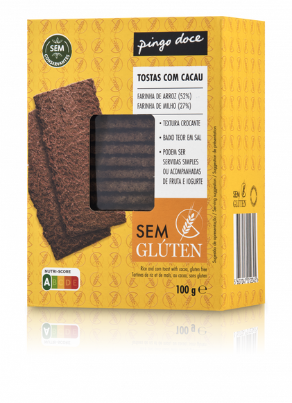 Tostas De Cacau Sem Glúten Pingo Doce 0.1Kg