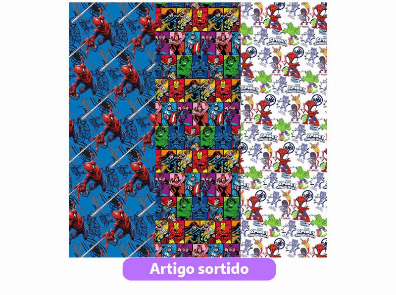 Rolo Papel Embrulho Marvel 2M Modelos Sortidos