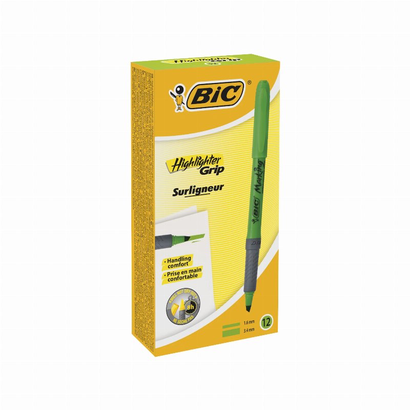 Bic Caixa De 12 Marcadores Brite Liner Grip Verde