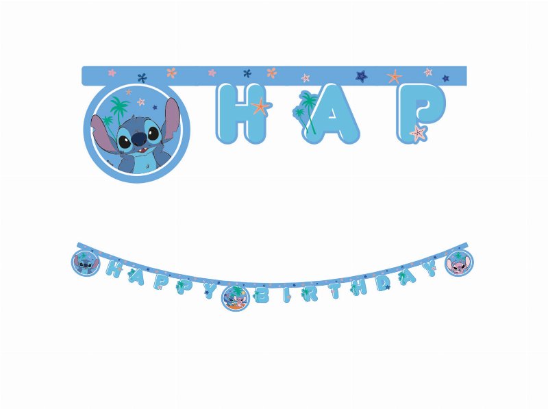 Grinalda Stitch Papel Happy Birthday