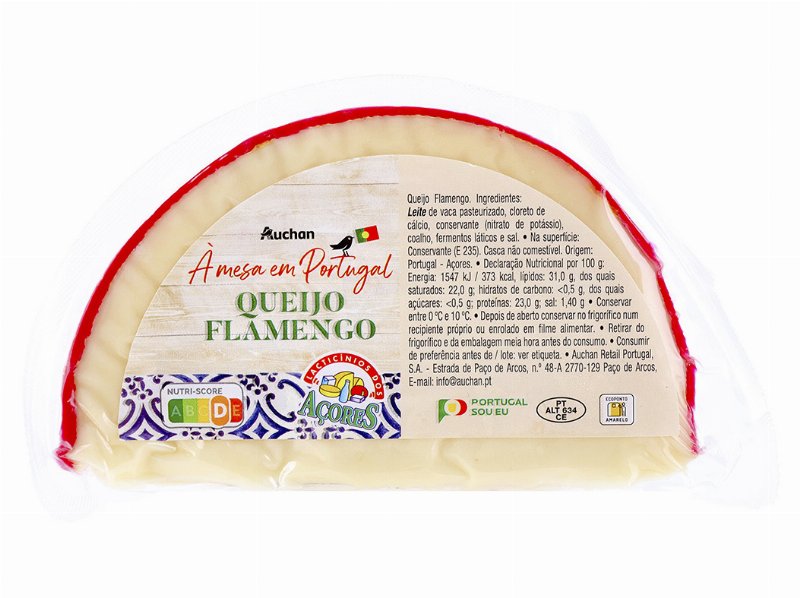 Queijo Flamengo Auchan À Mesa Em Portugal 1/4 Açores Un