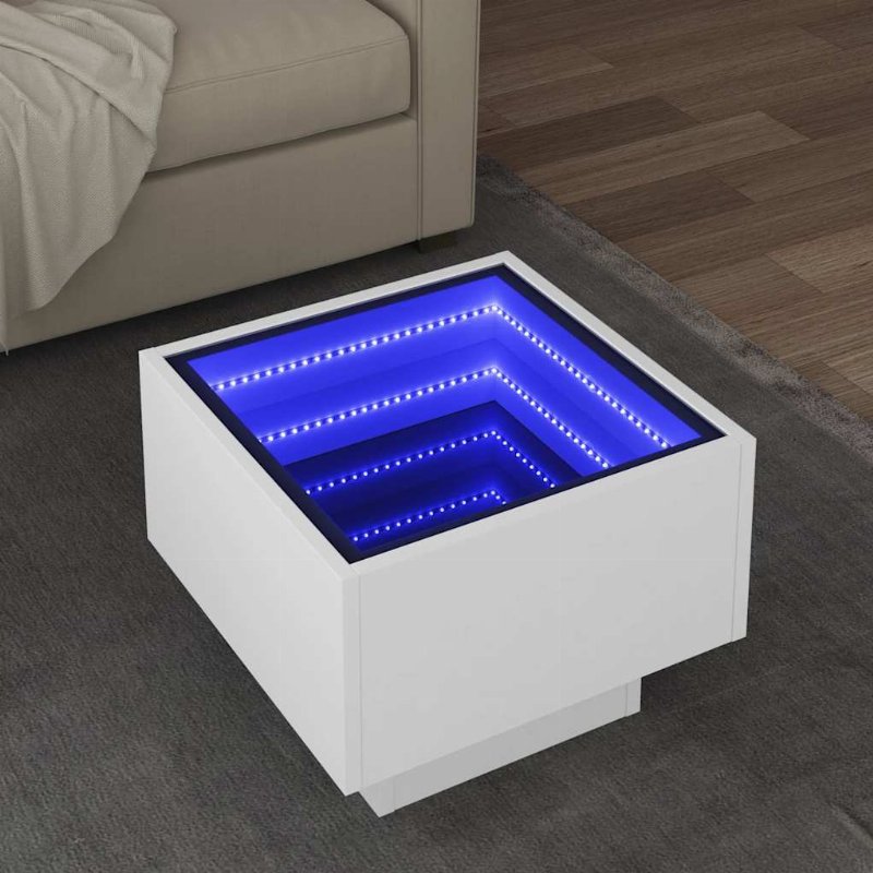 Hkh Mesa De Apoio Com Leds Em Derivados De Em Madeira - Branco