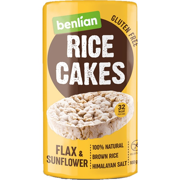 Tortas De Arroz Com Sementes De Linhaça Sem Glúten 100 g