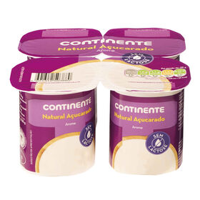 Iogurte Natural Açucarado Sem Lactose Continente 480 gr (4 Un)