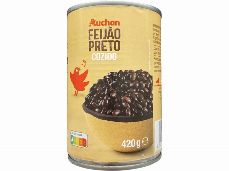 Feijão Preto Auchan Cozido 420(260)G