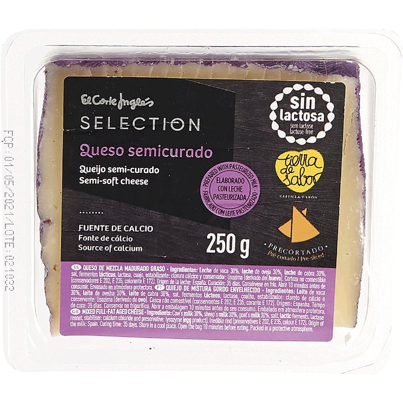 Queijo Semi-Curado Pré-Cortado Sem Lactose 250 g