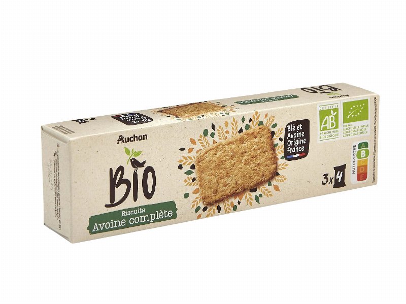 Bolacha Auchan Bio Aveia 3 Saquetas 130 g