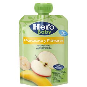 Saqueta De Fruta Maçã E Banana +4M Hero Baby 100 gr