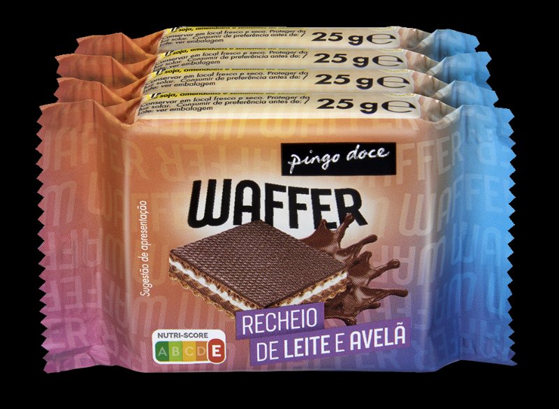 Wafer De Chocolate De Leite E Avelãs Pack 4 Pingo Doce 0.1Kg