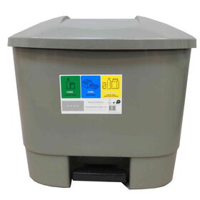 Balde Reciclagem Plástico 3X12 l Cinza Kasa