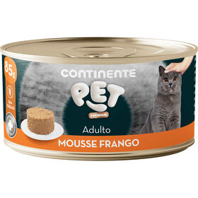 Comida Húmida Para Gato Adulto Mousse Frango Continente Pet Premium 85 g