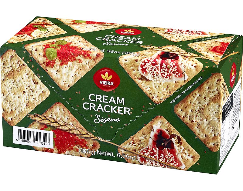 Cream Cracker Vieira Sesamo Saquetas 186 g