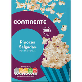 Pipocas Salgadas Micro-Ondas Continente 3 X 90 gr