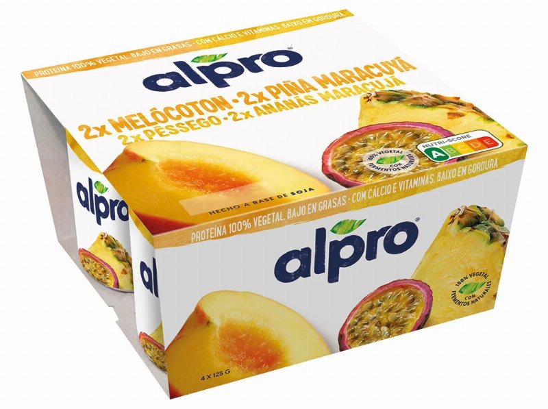 Yofu Alpro Soja Pêssego Ananás E Maracujá 4X125 g