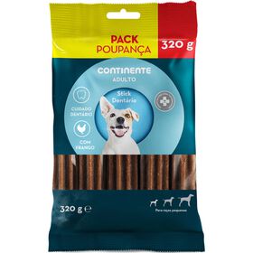 Snack Para Cão Adulto Stick Dentário Raças Pequenas Frango Pack Poupança Continente 320 g