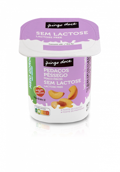 Iogurte Sem Lactose Pedaços Pêssego Pingo Doce 0.12Kg