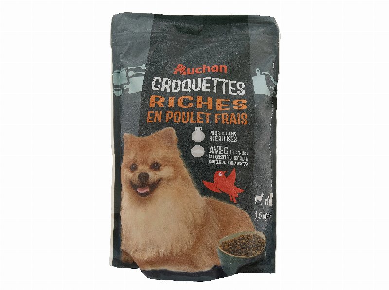 Ração Para Cão Esterilizado Auchan Raça Pequena Rico Em Frango Fresco 1.5 kg