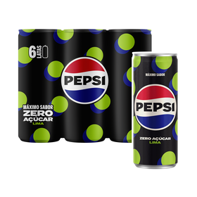 Refrigerante Em Lata Com Gás Cola E Lima Zero Pepsi 6 X 33 cl