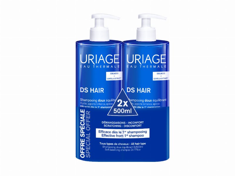 Pack Champô Uriage Dshair Suave Equilibri 2X500 ml