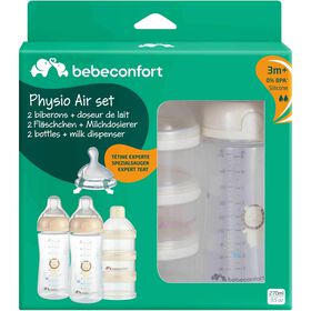 Conjunto 2 Biberões 270 ml Silicone Médio +3M E Doseador De Leite Bebeconfort
