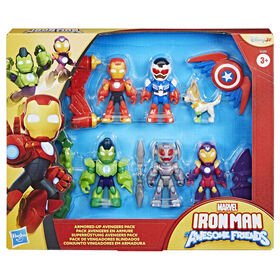 Marvel - Pack 6 Figuras Avengers Articuladas E Com Acessórios