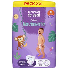 Box Fraldas Movimento 13-18 kg T6 Continente Do Bebé 80 Un