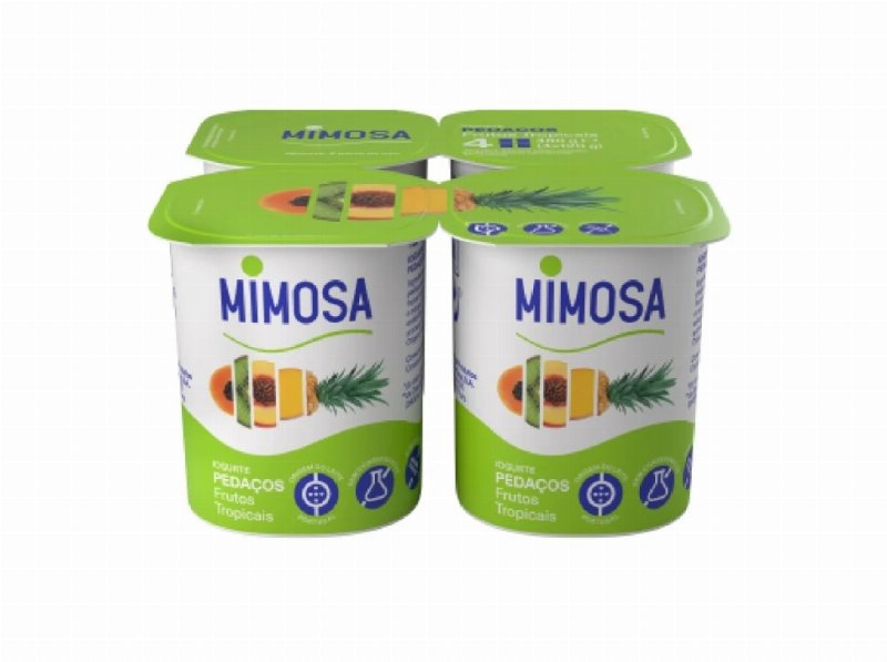 Iogurte Mimosa Pedaços Frutos Tropicais 4X120 g