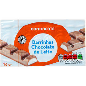 Barrinhas De Chocolate De Leite Continente 200 gr (16 Un)