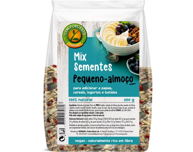 Sementes Cem Porcento Mix Pequeno Almoço 200 g