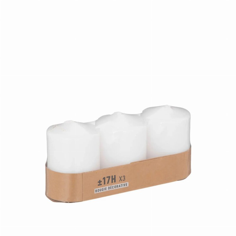 Hkh Conjunto 3 Velas Redondas Brancas