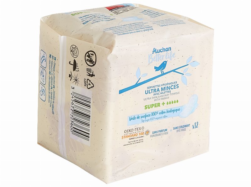Pensos Higiénicos Auchan Better Life Super C/Abas 12Un
