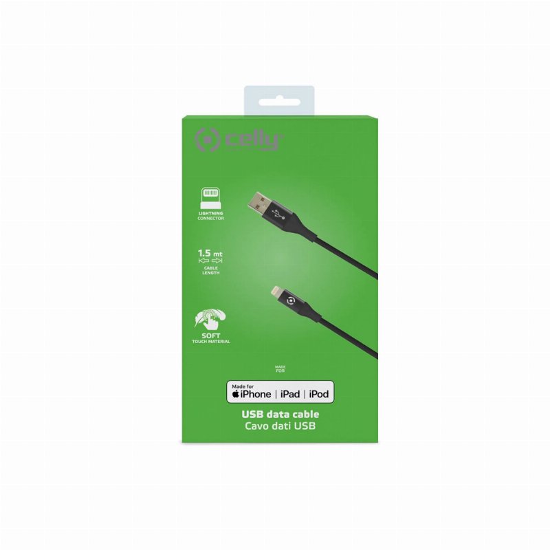 Celly Cabo Lightning Para Usb 1 Mt Preto