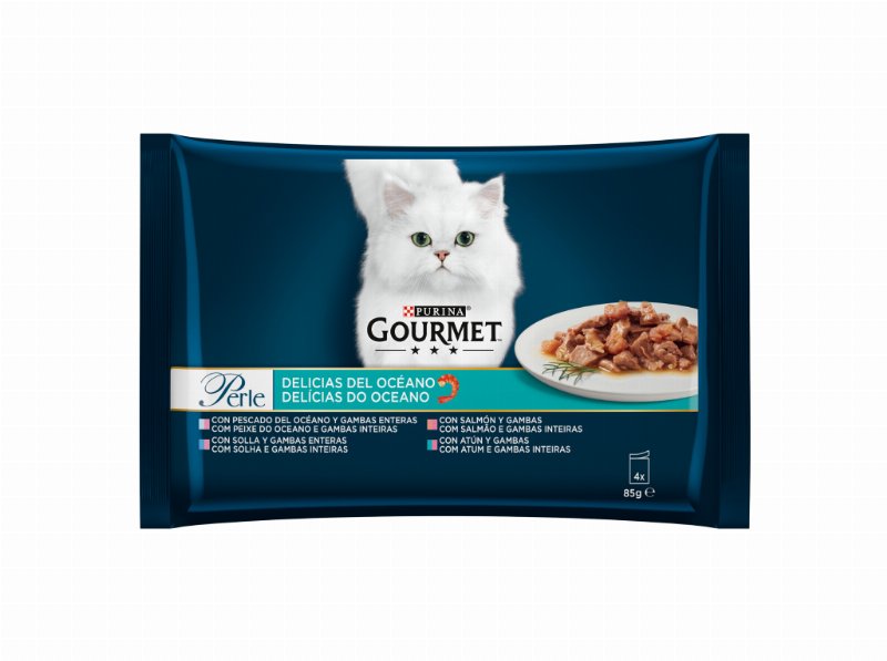 Comida Húmida Para Gato Gourmet Perle Delicias Do Oceano 4X85 g