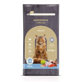 Ração Para Gato Adulto Bolas De Pelo Salmão Continente Seleção 1,5 kg