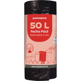 Sacos Lixo Fecho Fácil 50 Lt Continente 15 Un