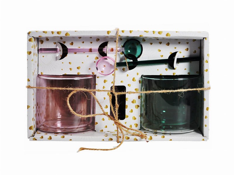 Conjunto De 2 Canecas Vidro Actuel Com Colher 26 cl
