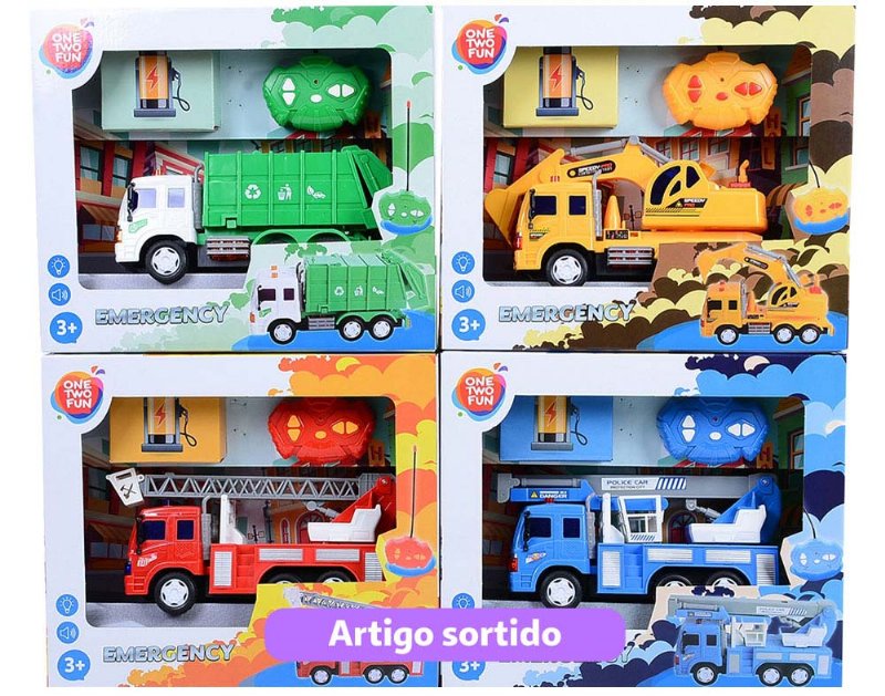 Veículos De Serviço Com Luz E Som One Two Fun Modelos Sortidos