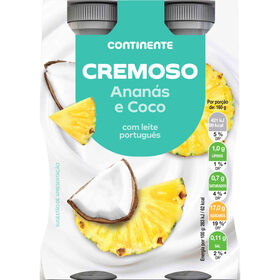 Iogurte Líquido Cremoso Ananás E Coco Continente 640 gr (4 Un)