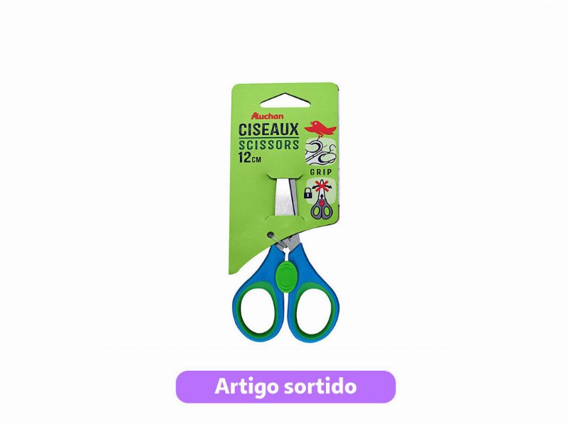 Tesoura Com Sistema De Seguranca Auchan 12Cm Cores Sortidas