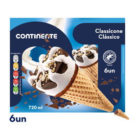 Gelado Classicone Baunilha Continente 660 ml (6 Un)