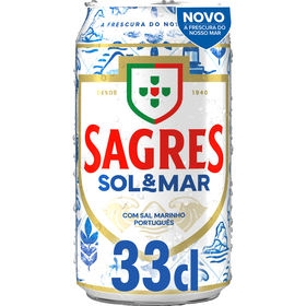 Cerveja Em Lata Com Álcool Sol & Mar Sagres 33 cl