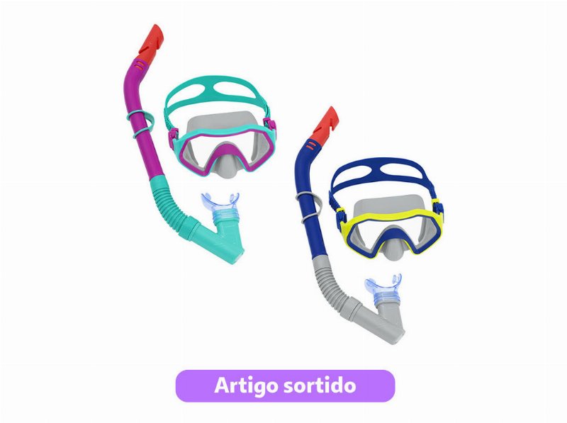 Máscara Natação Bestway Com Tubo Crusader Cores Sortidas