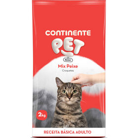 Ração Para Gato Adulto Croquetes Peixe Continente Pet Basic 2 kg