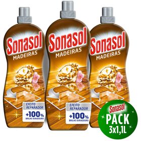 Lava Tudo Líquido Brilhante Madeiras Sonasol 3 X 1,1 Lt